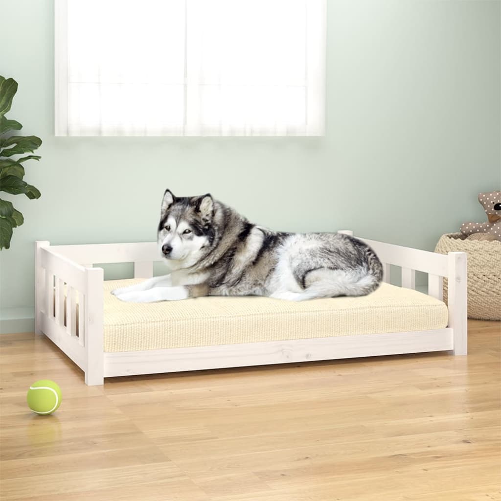 Cuccia Per Cani 95,5X65,5X28 Cm In Legno Massello Di Pino