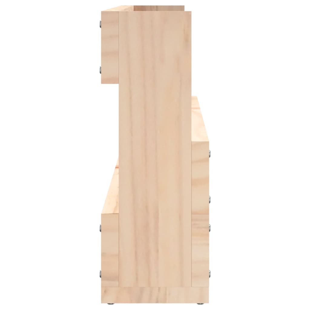 Scarpiere A Parete 2 Pz 110X9X23 Cm Legno Massello Di Pino Naturale