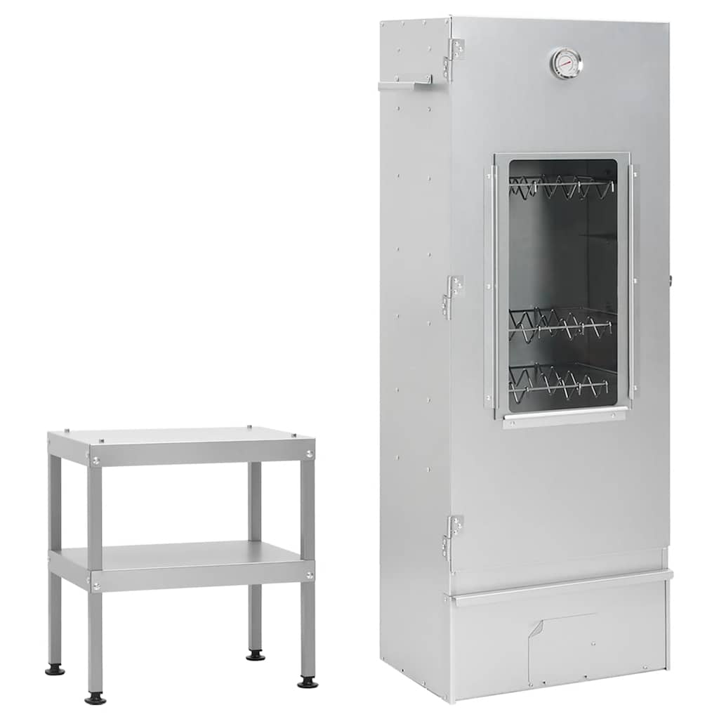 Forno Affumicatore Bbq Con Tavolino In Acciaio Zincato