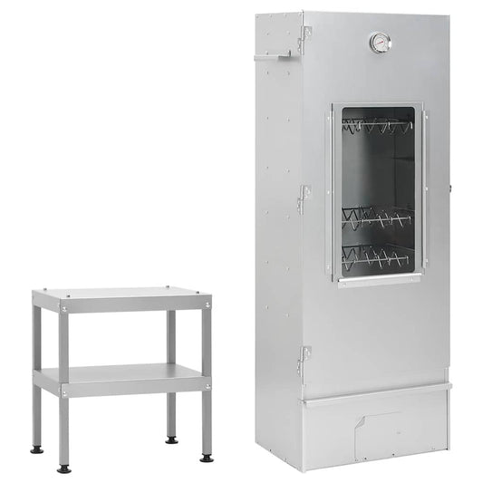 Forno Affumicatore Bbq Con Tavolino In Acciaio Zincato