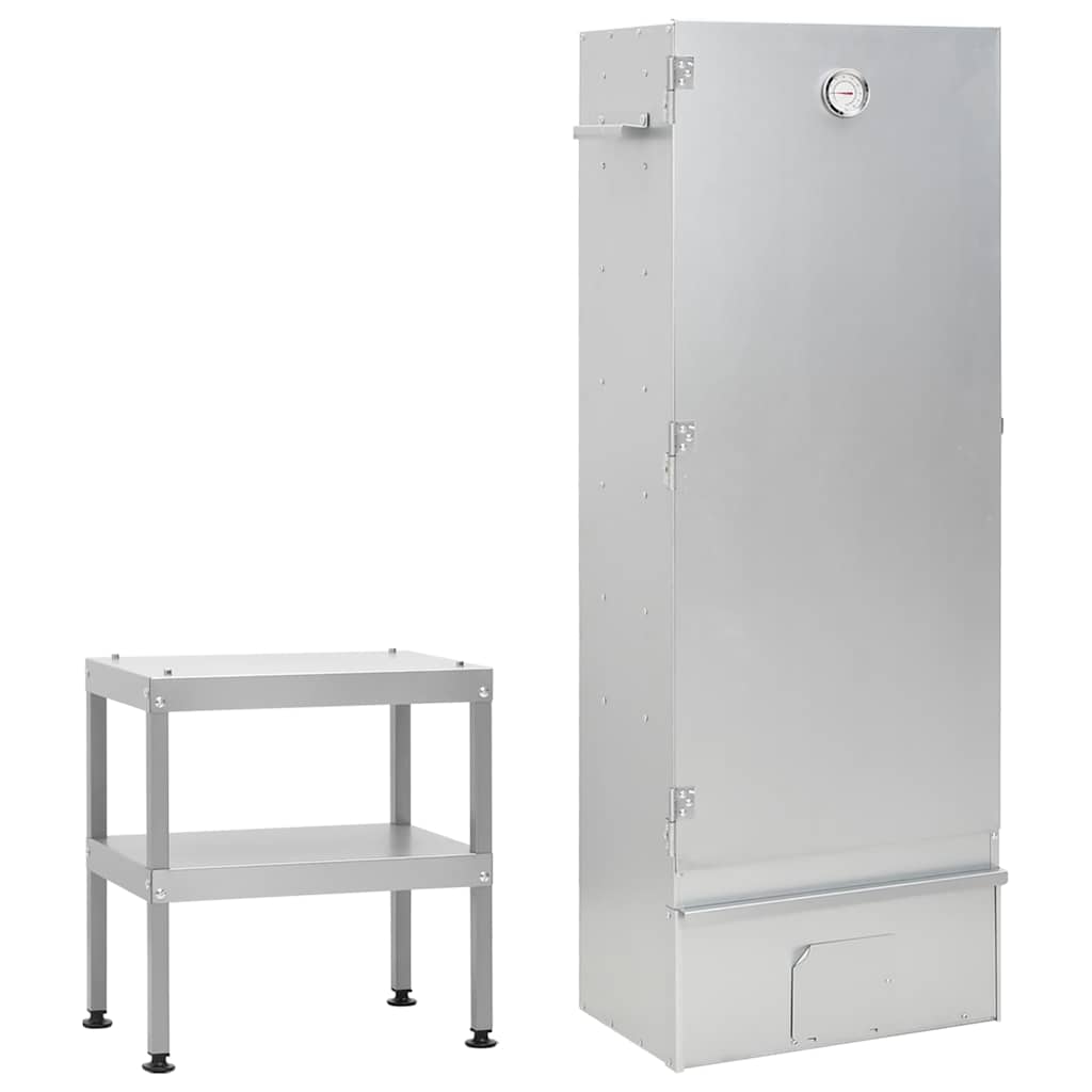 Forno Affumicatore Bbq Con Tavolino In Acciaio Zincato