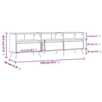 Mobile Tv 150X30X44,5 Cm Legno Multistrato