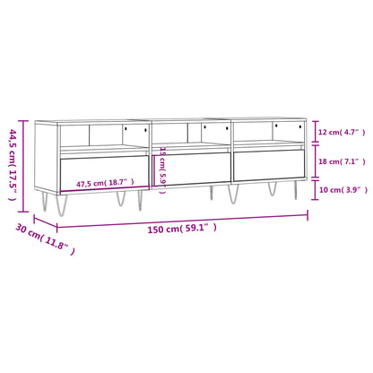 Mobile Tv 150X30X44,5 Cm Legno Multistrato