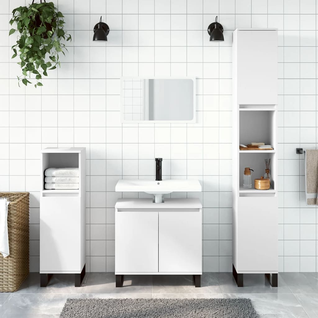 Armadietto Bagno 30X30X190 Cm In Legno Multistrato
