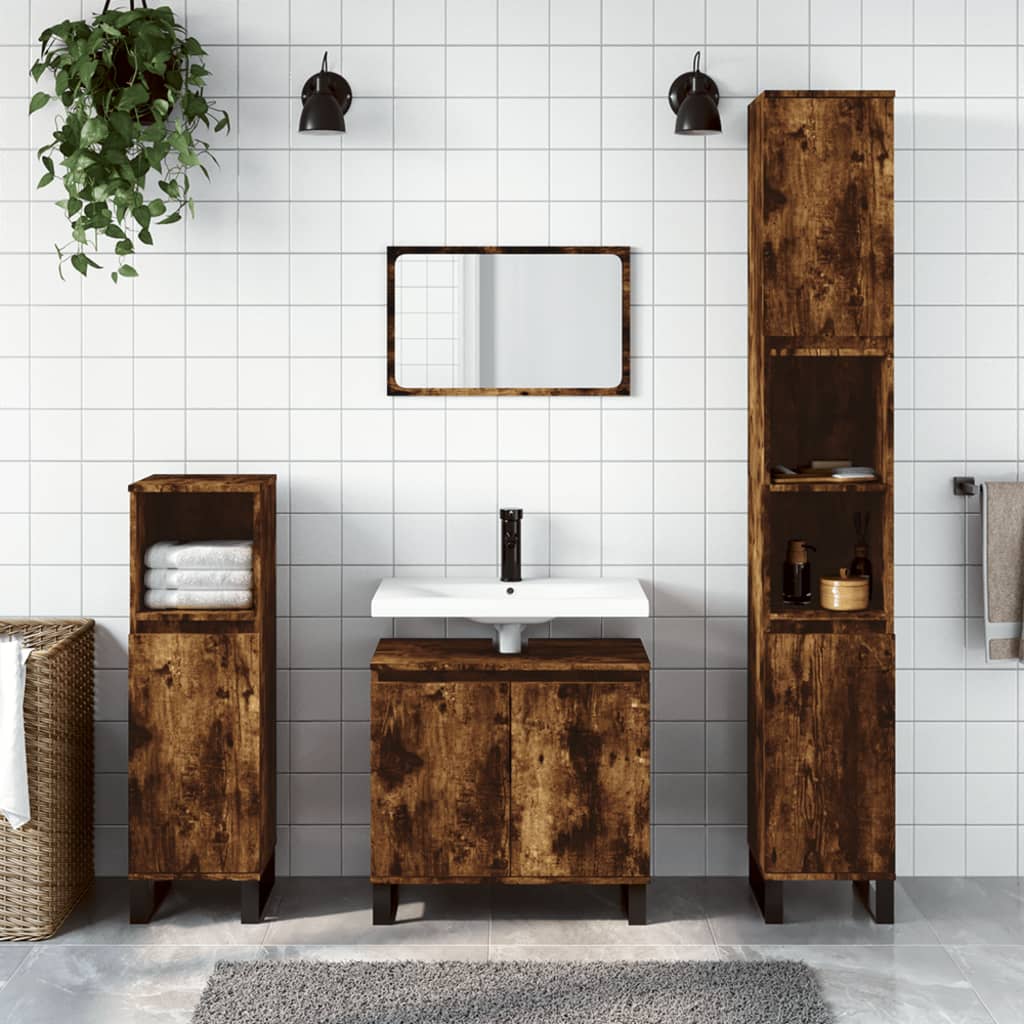Armadietto Bagno 30X30X190 Cm In Legno Multistrato