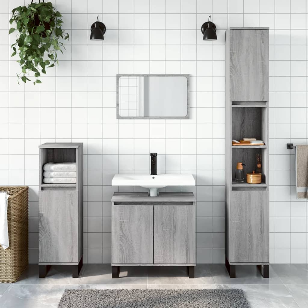 Armadietto Bagno 30X30X190 Cm In Legno Multistrato