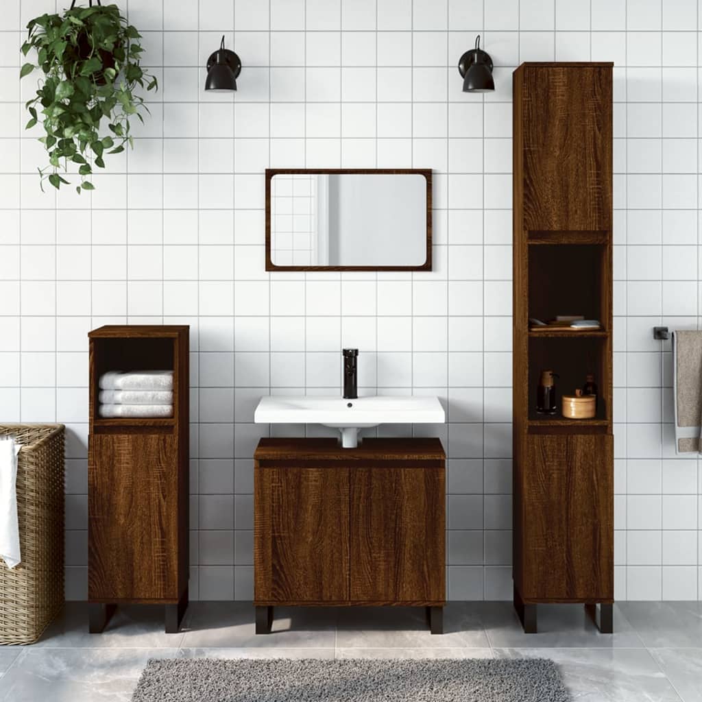 Armadietto Bagno 30X30X190 Cm In Legno Multistrato