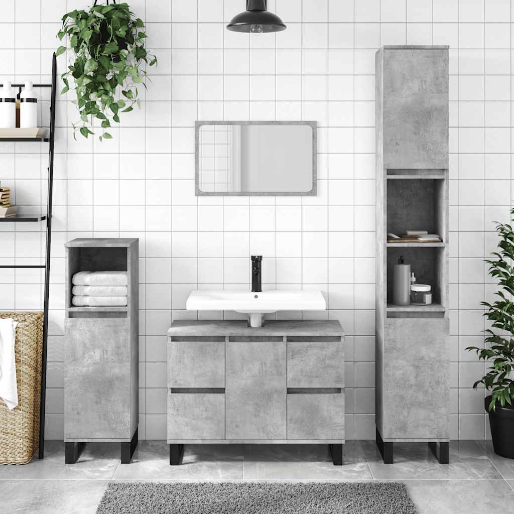 Mobiletto Da Bagno 80X33X60 Cm In Truciolato