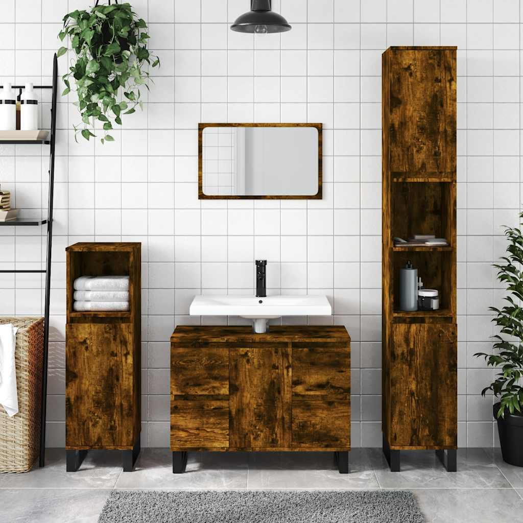 Mobiletto Da Bagno 80X33X60 Cm In Truciolato