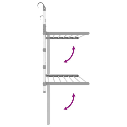 Stendino Per Balcone 89X25X(60-95) Cm In Alluminio