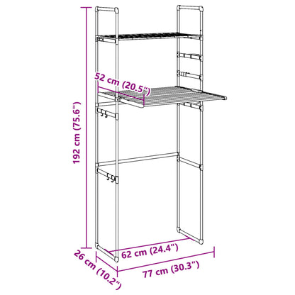 Scaffale Per Lavatrice 77X52X192 Cm In Alluminio