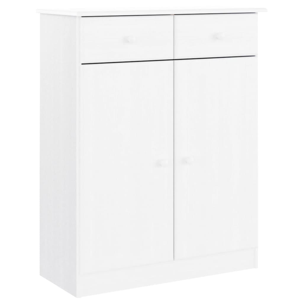 Scarpiera Alta Bianca 77X35X96 Cm In Legno Massello Di Pino