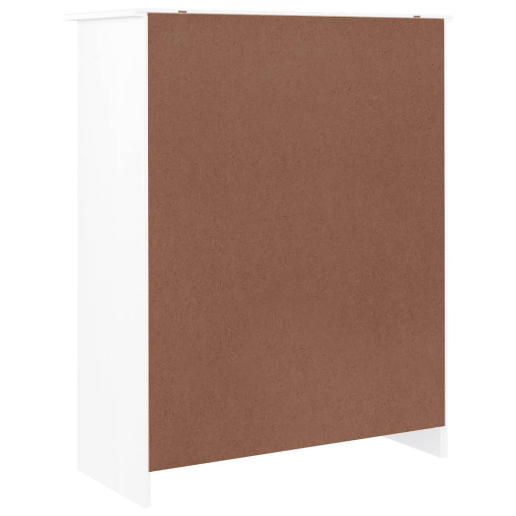 Scarpiera Alta Bianca 77X35X96 Cm In Legno Massello Di Pino