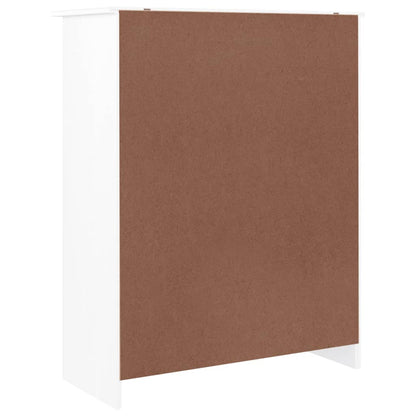 Scarpiera Alta Bianca 77X35X96 Cm In Legno Massello Di Pino