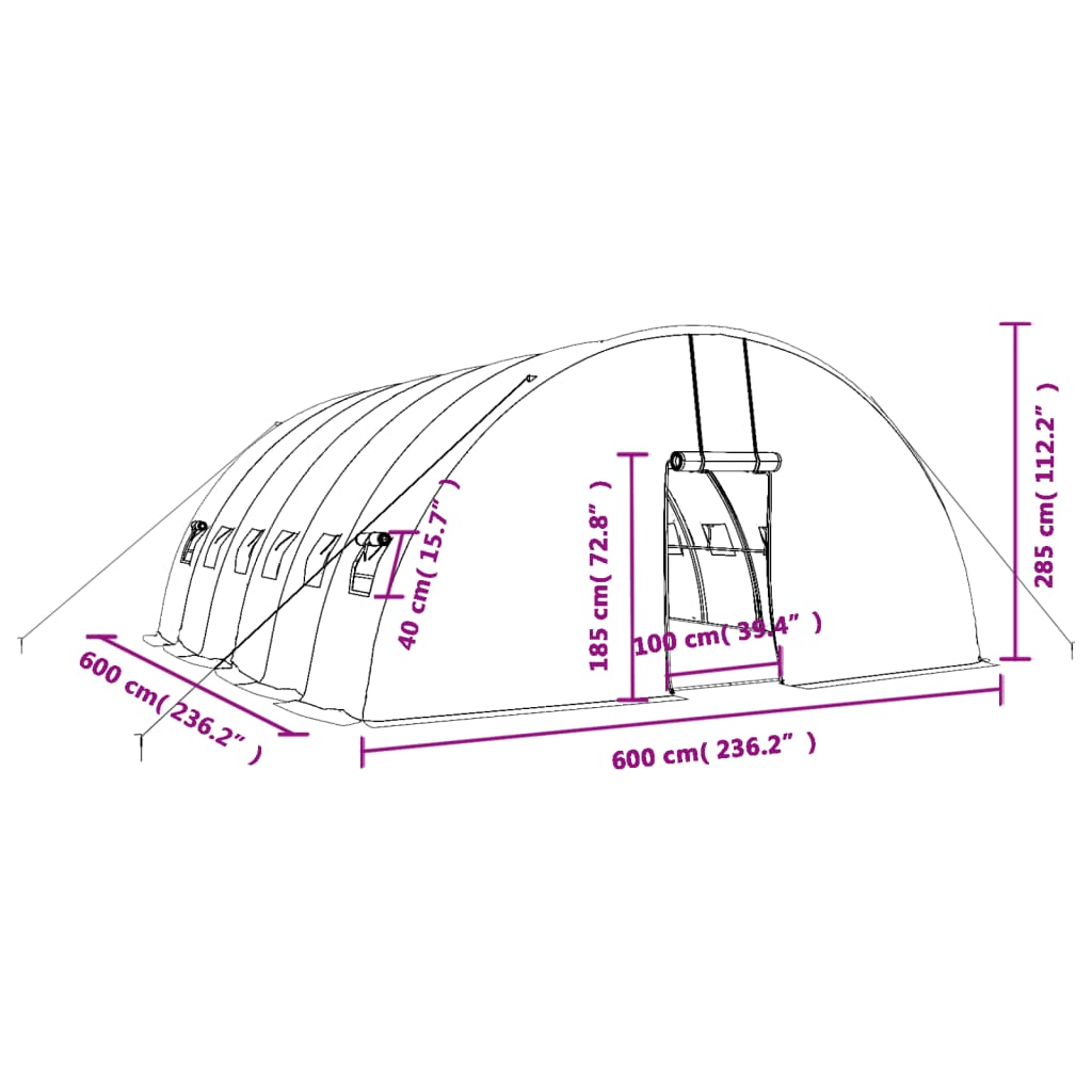 Serra Con Telaio In Acciaio 36 M² 6X6X2,85 M