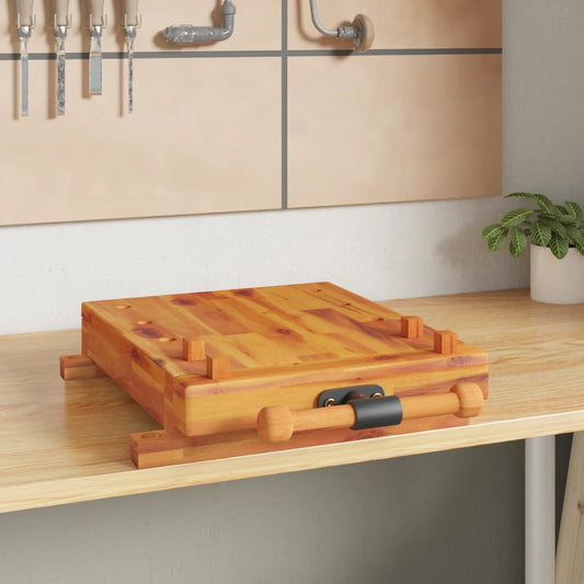 Banco Da Lavoro Con Morsa 52X44X9,5 Cm Legno Massello Di Acacia
