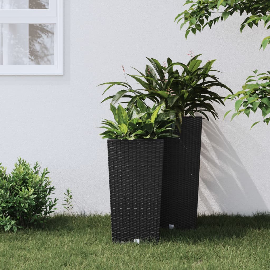 Fioriera Con Interno Rimovibile Bianca 21 / Pp Rattan