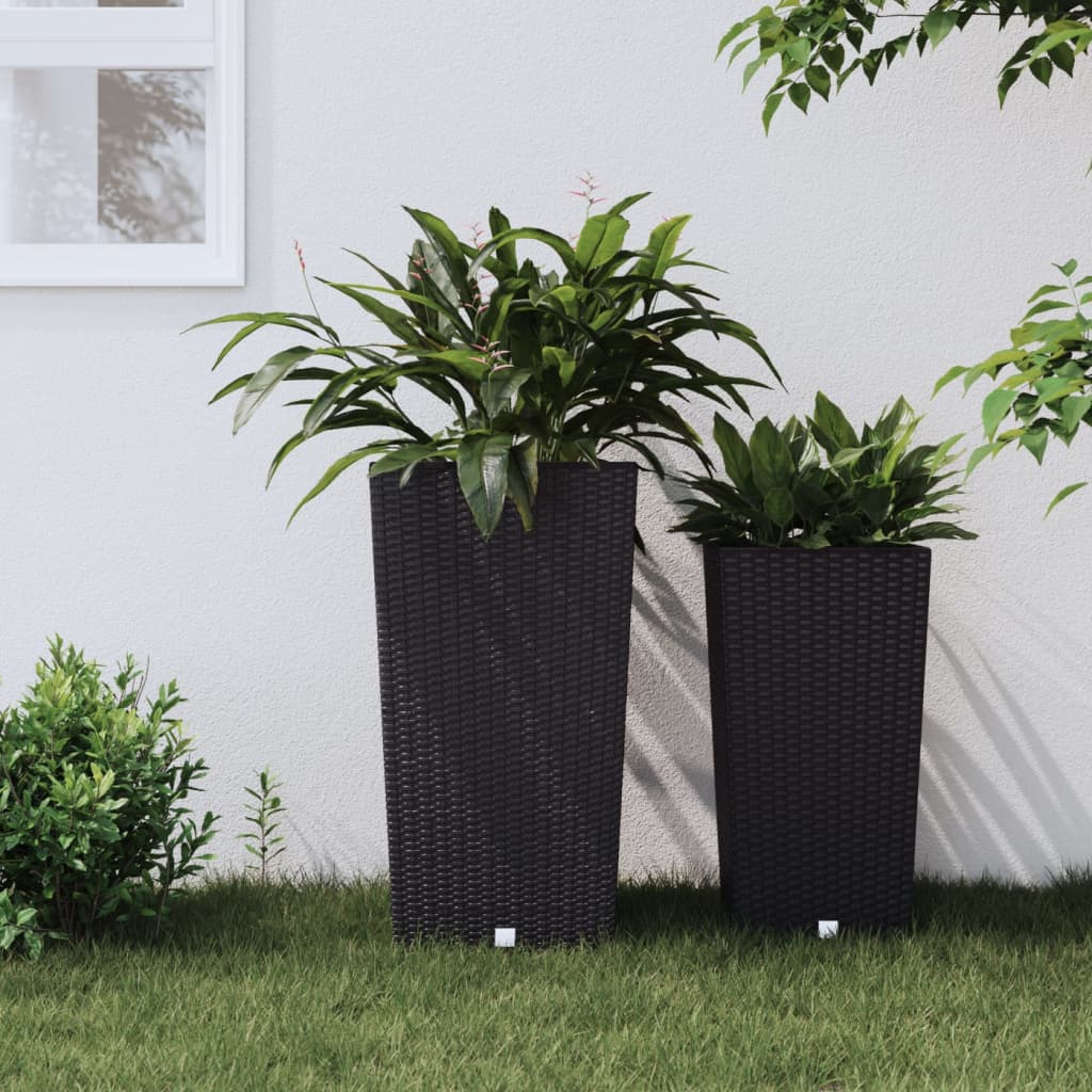 Fioriera Con Interno Rimovibile Bianca 21 / Pp Rattan