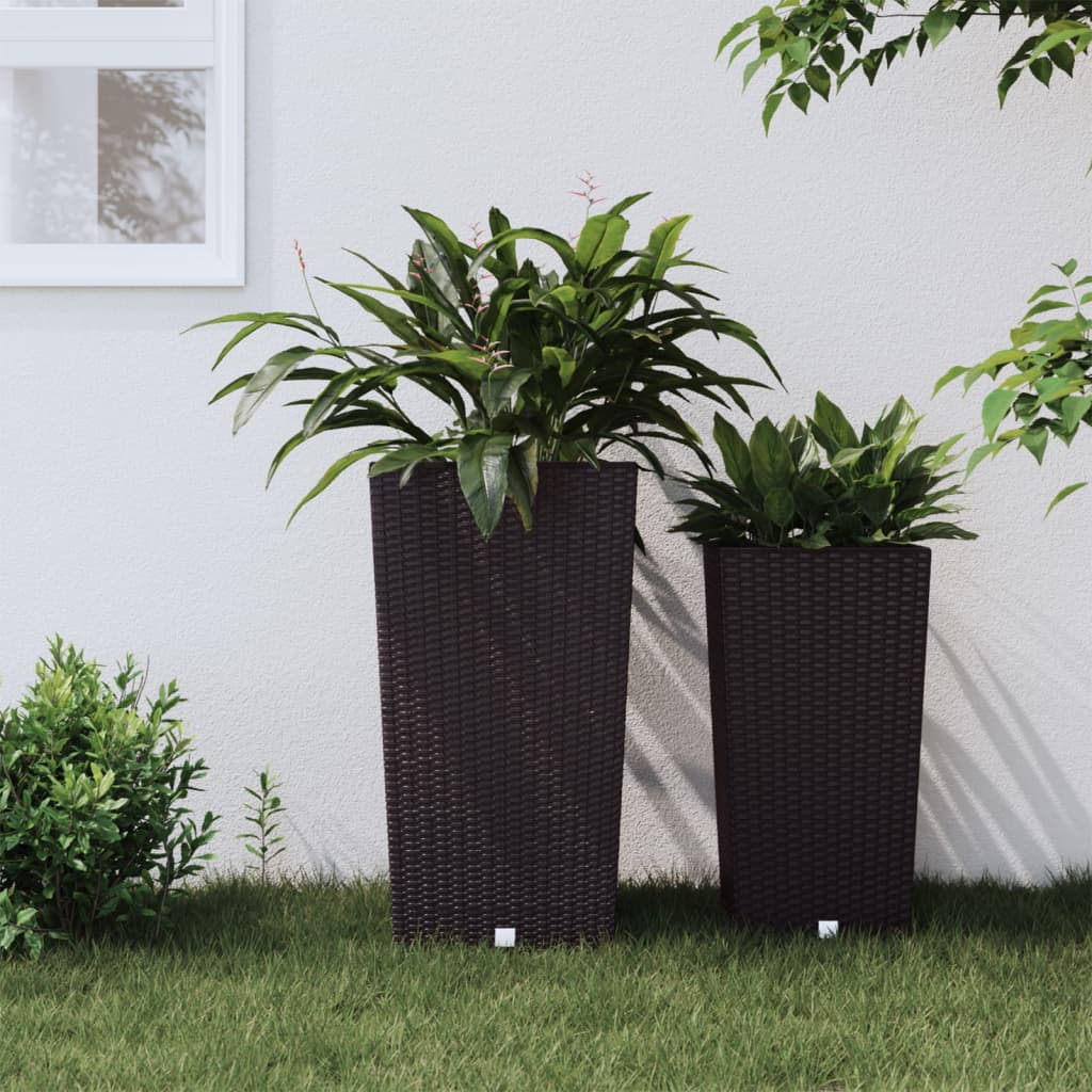 Fioriera Con Interno Rimovibile Bianca 21 / Pp Rattan