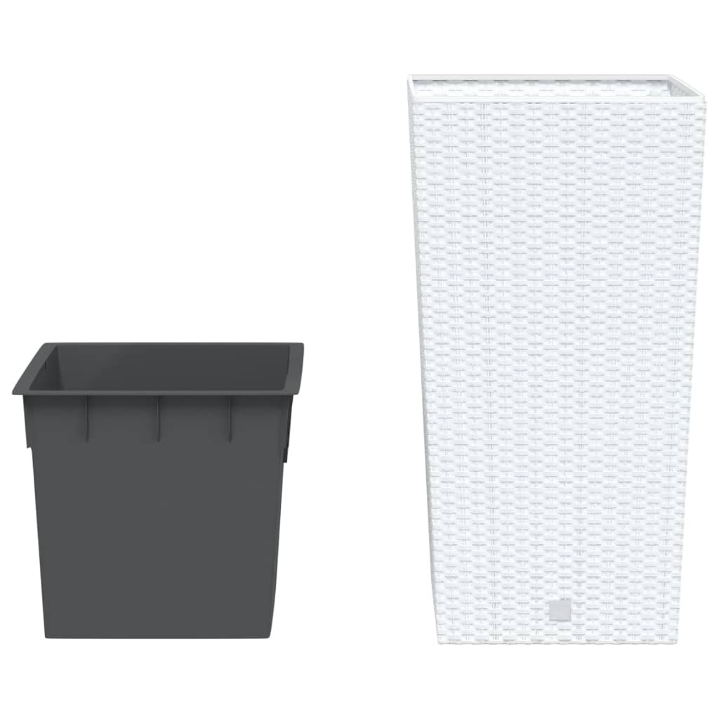 Fioriera Con Interno Rimovibile Bianca 21 / Pp Rattan
