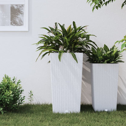 Fioriera Con Interno Rimovibile Bianca 21 / Pp Rattan