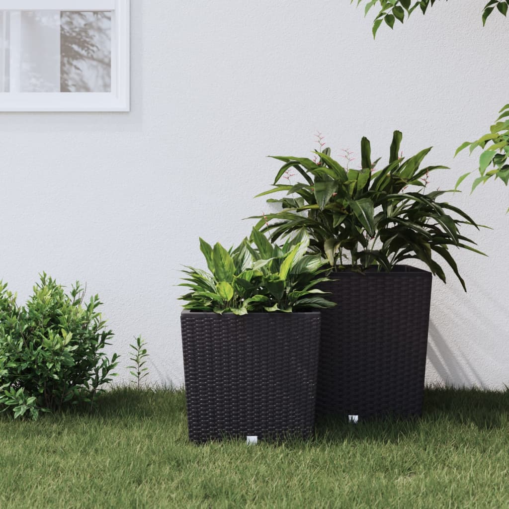 Fioriera Con Interno Rimovibile Bianca 21 / Pp Rattan