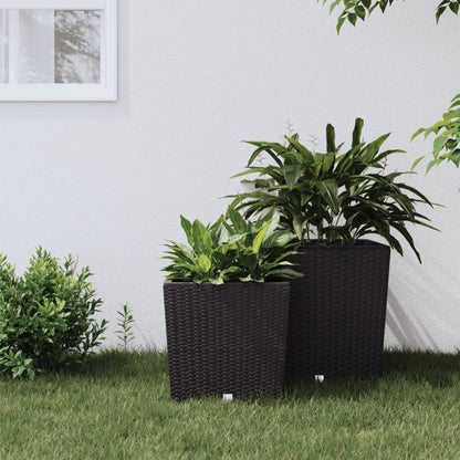 Fioriera Con Interno Rimovibile Bianca 21 / Pp Rattan