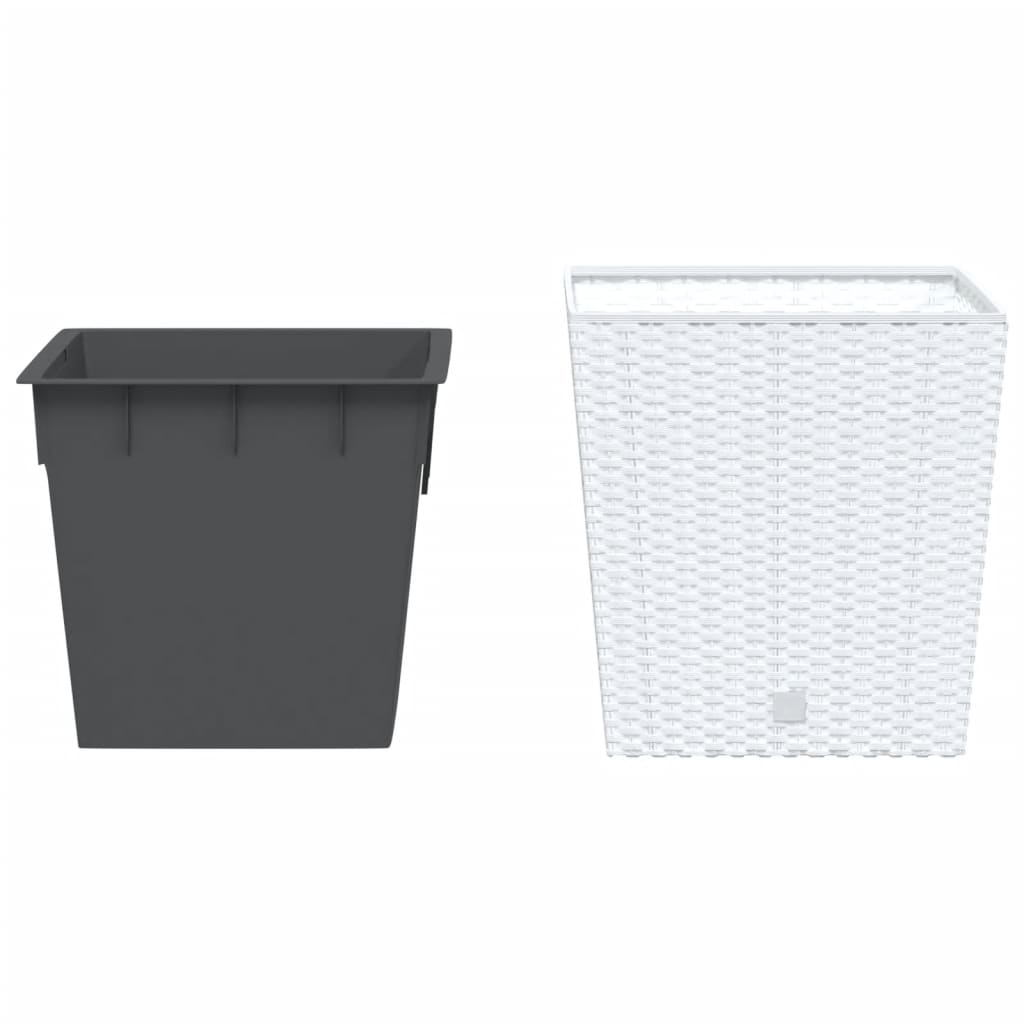Fioriera Con Interno Rimovibile Bianca 21 / Pp Rattan