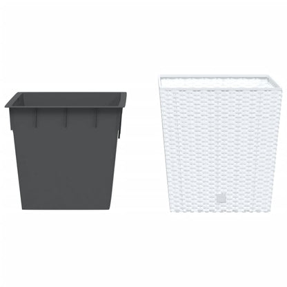 Fioriera Con Interno Rimovibile Bianca 21 / Pp Rattan