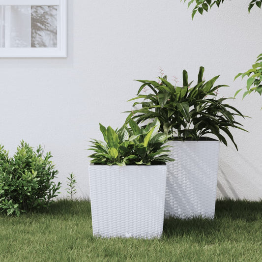 Fioriera Con Interno Rimovibile Bianca 21 / Pp Rattan