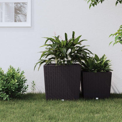 Fioriera Con Interno Rimovibile Bianca 21 / Pp Rattan