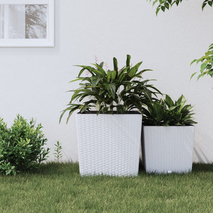 Fioriera Con Interno Rimovibile Bianca 21 / Pp Rattan
