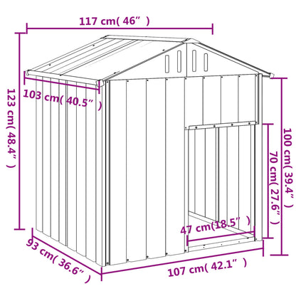 Casetta Cani Con Tetto 117X103X123 Cm Acciaio Zincato