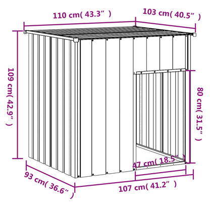 Casetta Cani Tetto 110X103X109 Cm Acciaio Zincato
