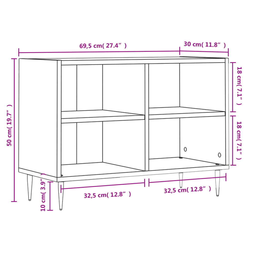 Mobile Porta Tv 69,5X30X50 Cm Legno Multistrato