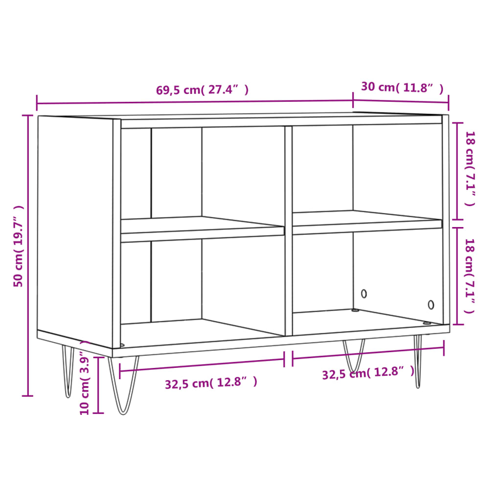 Mobile Porta Tv 69,5X30X50 Cm Legno Multistrato