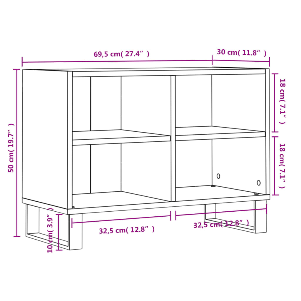 Mobile Porta Tv 69,5X30X50 Cm In Legno Multistrato