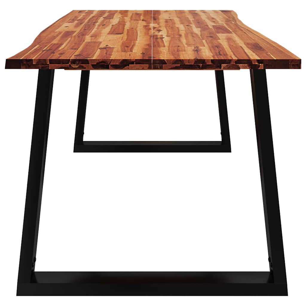 Tavolo Da Pranzo Bordi Vivi Legno Massello Acacia