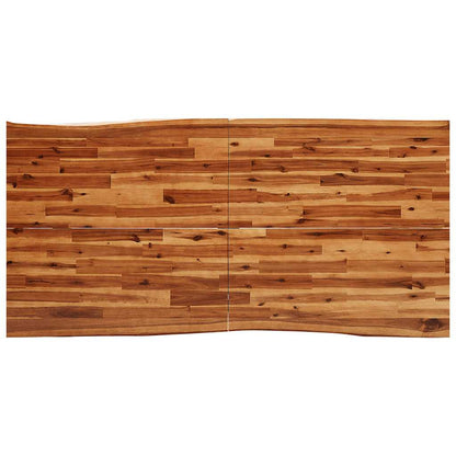 Tavolo Da Pranzo Bordi Vivi Legno Massello Acacia