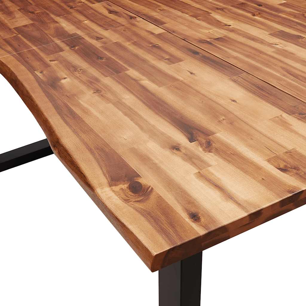 Tavolo Da Pranzo Bordi Vivi Legno Massello Acacia