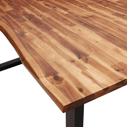 Tavolo Da Pranzo Bordi Vivi Legno Massello Acacia