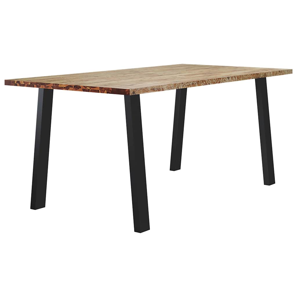 Tavolo Da Pranzo 150X90X75 Cm In Legno Massello Di Acacia