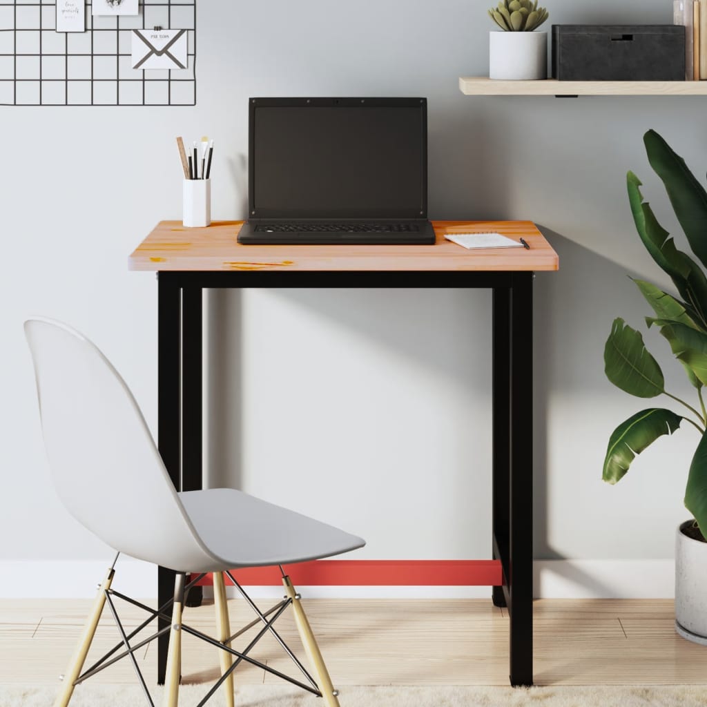 Banco Da Lavoro 115X55X81,5 Cm Legno Massello Faggio E Metallo