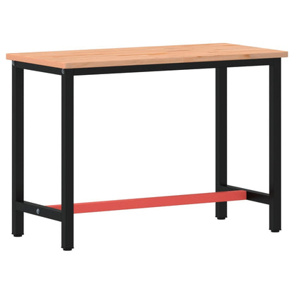 Banco Da Lavoro 115X55X81,5 Cm Legno Massello Faggio E Metallo