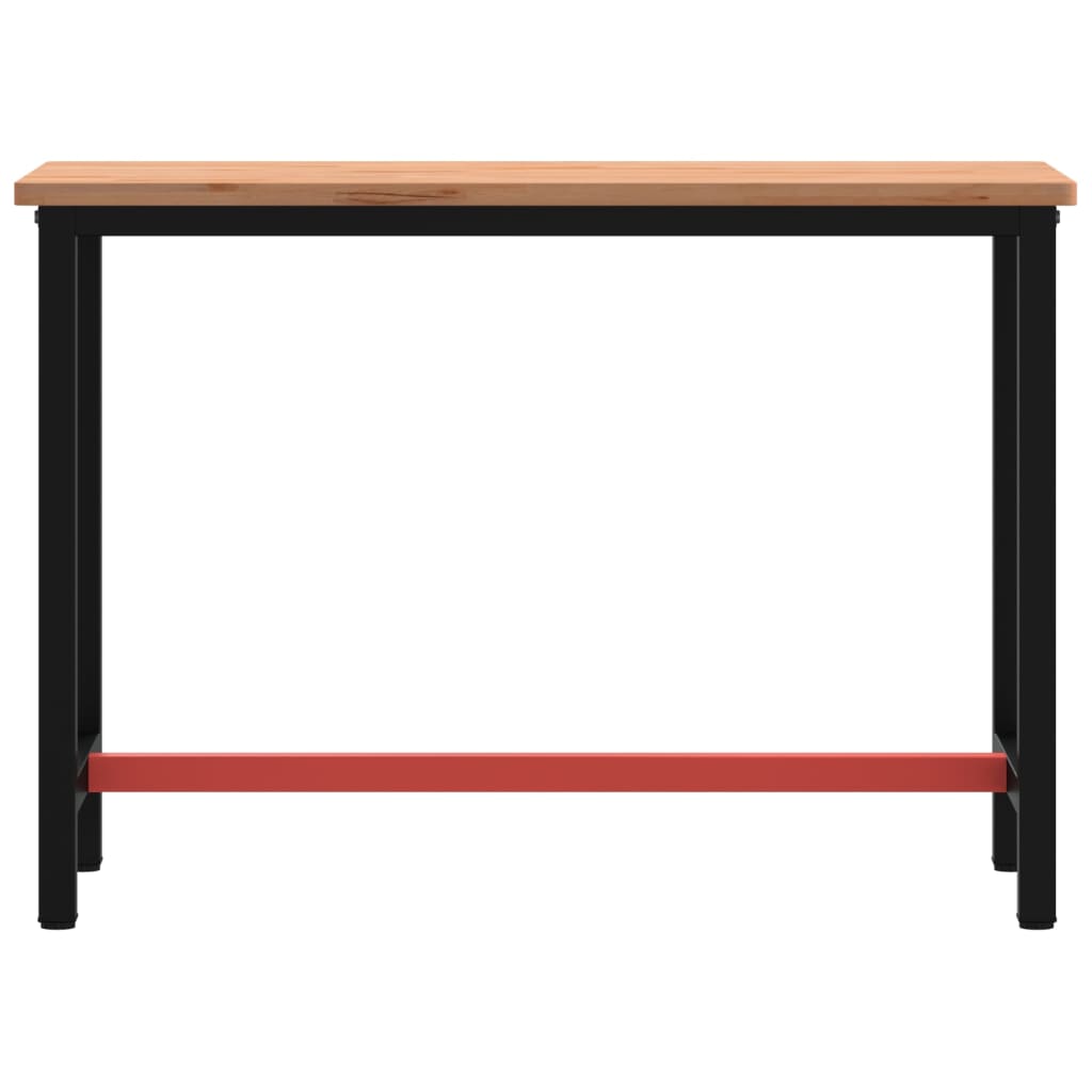 Banco Da Lavoro 115X55X81,5 Cm Legno Massello Faggio E Metallo