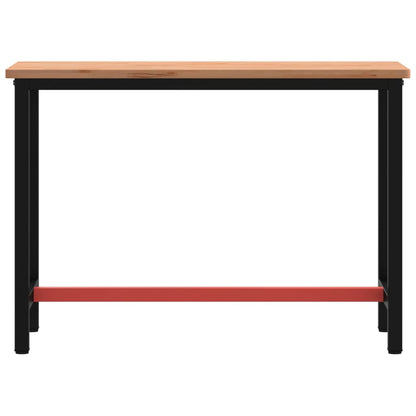 Banco Da Lavoro 115X55X81,5 Cm Legno Massello Faggio E Metallo