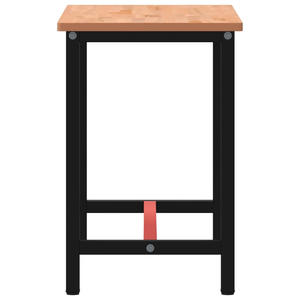 Banco Da Lavoro 115X55X81,5 Cm Legno Massello Faggio E Metallo