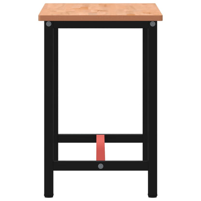 Banco Da Lavoro 115X55X81,5 Cm Legno Massello Faggio E Metallo