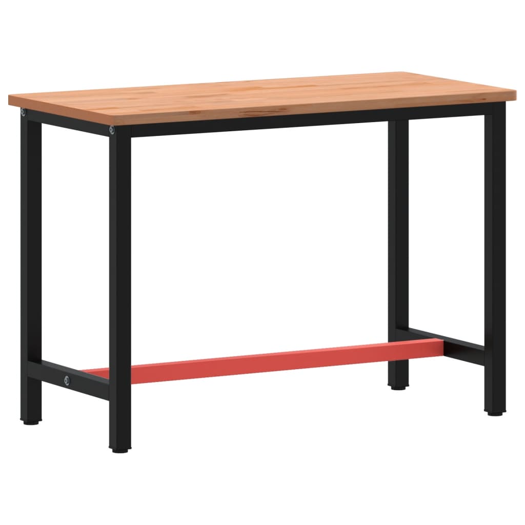 Banco Da Lavoro 115X55X81,5 Cm Legno Massello Faggio E Metallo