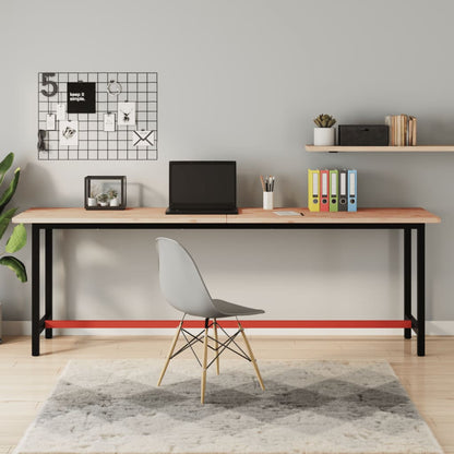Banco Da Lavoro 115X55X81,5 Cm Legno Massello Faggio E Metallo